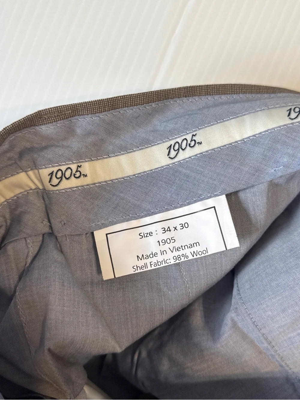 NWT Jos A Bank 1905 brrr Comfort Wool Dress Pants 34x30 Tailored Fit Taupe Tan